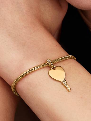 Engravable Heart Key Pendant - Image 2