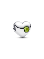 Engravable Spring Green Stone Heart Charm