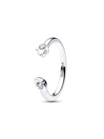 Talisman Sterling Silver Lab-Grown Diamond Evil Eye & Hamsa Hand Open Ring