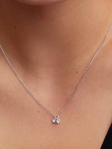 Talisman Sterling Silver Lab-Grown Diamond Heart & Star Dangle Pendant Necklace - Image 2