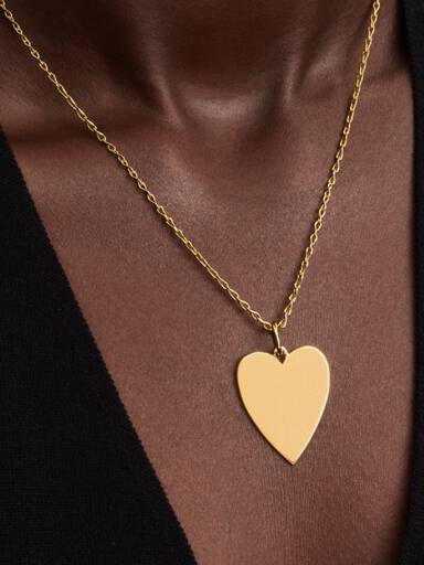 Engravable Heart Oversized Tag Pendant - Image 2