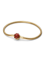 Disney Beauty and the Beast Enchanted Rose Snake Chain Bracelet