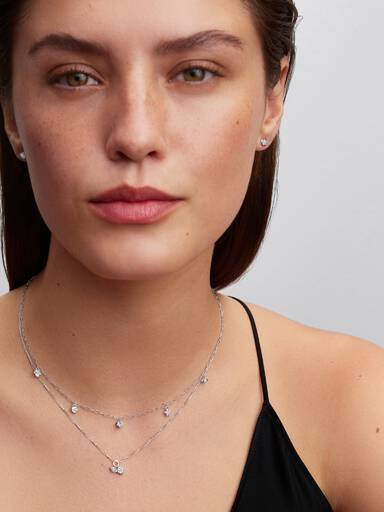 Talisman Sterling Silver Lab-Grown Diamond Evil Eye & Hamsa Hand Dangle Pendant Necklace - Image 4