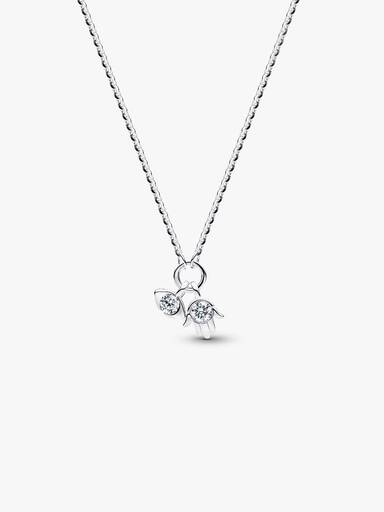 Talisman Sterling Silver Lab-Grown Diamond Evil Eye & Hamsa Hand Dangle Pendant Necklace - Image 3