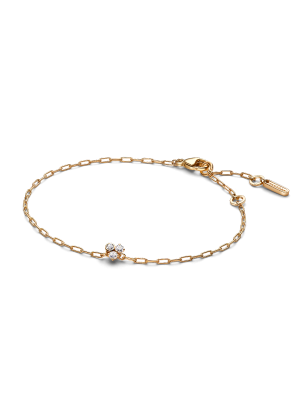 Era Bezel Lab-Grown Diamond Cluster Paperclip Chain Bracelet