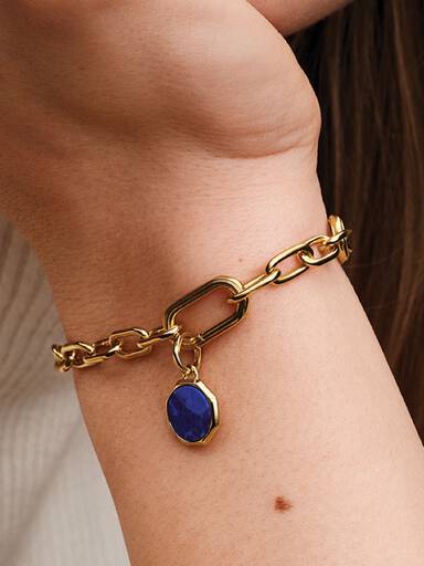 Blue Engravable Mini Medallion Charm - Image 2