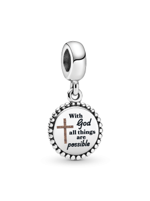 With God all things are possible Dangle Charm