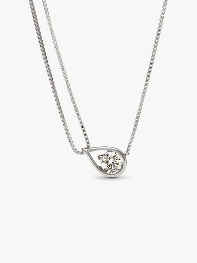 Infinite 14k White Gold Lab-grown Diamond Double Chain Collier Necklace - Image 3