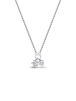 Talisman Sterling Silver Lab-Grown Diamond Heart & Star Dangle Pendant Necklace