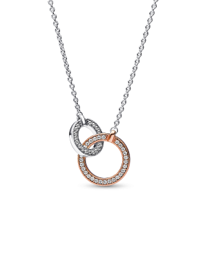 Signature Two tone Intertwined Circles Necklace