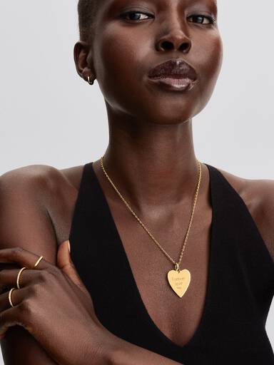 Engravable Heart Oversized Tag Pendant - Image 6