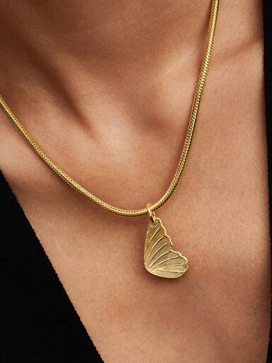 Engravable Butterfly Wing Tag Pendant - Image 2