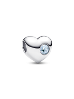 Engravable Sea Aqua Blue Stone Heart Charm