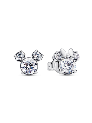 Disney Mickey Mouse & Minnie Mouse Sparkling Stud Earrings