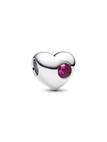 Engravable True Red Stone Heart Charm