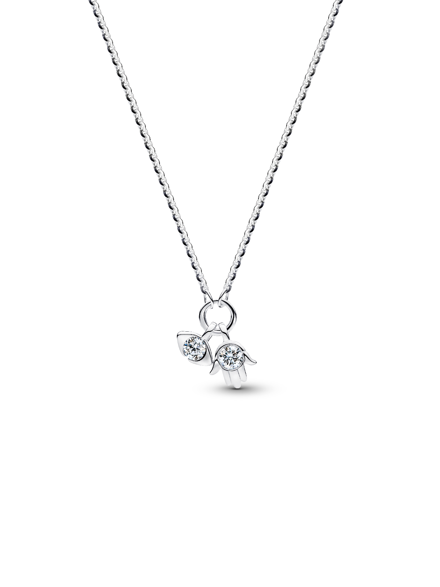 Talisman Sterling Silver Lab-Grown Diamond Evil Eye & Hamsa Hand Dangle Pendant Necklace
