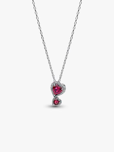Red Halo Hearts Pendant Necklace - Image 2