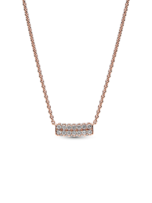 Timeless Pavé Double-row Bar Collier Necklace