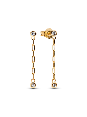 Era Bezel Lab-Grown Diamond Paperclip Chain Drop Earrings