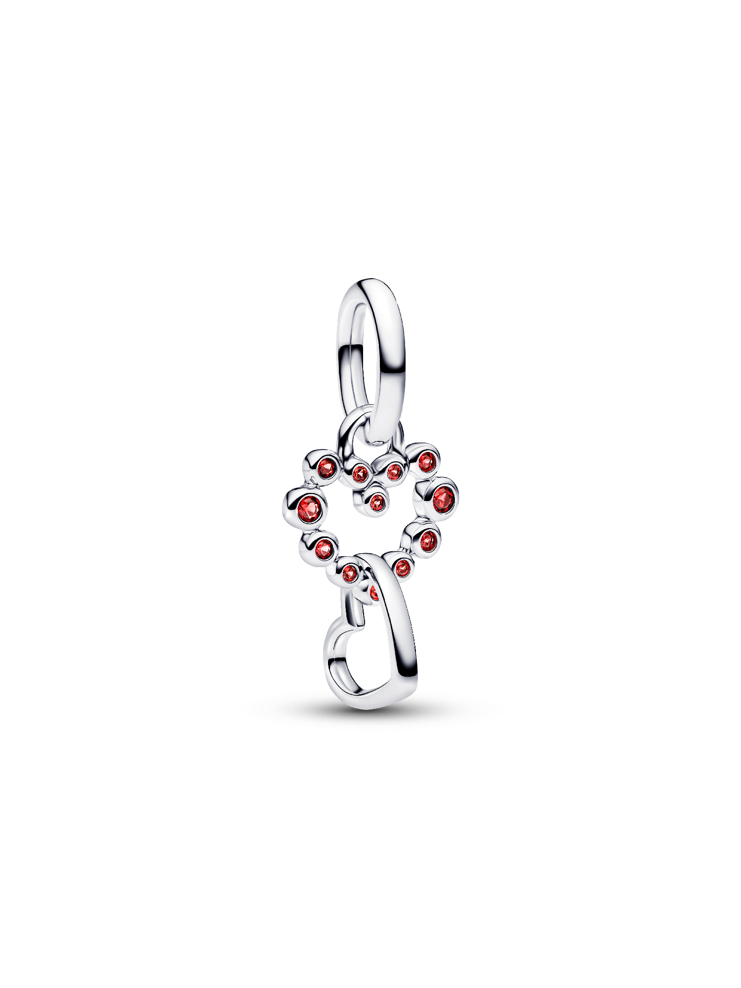 Connected Hearts & Red Stones Dangle Charm - Image 4
