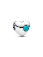 Engravable Turquoise Blue Stone Heart Charm