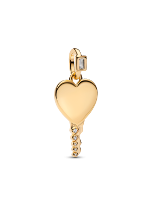 Engravable Heart Key Pendant