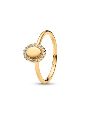 Engravable Oval Halo Ring
