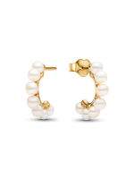 Treated Freshwater Cultured Pearls Open Hoop Earrings
