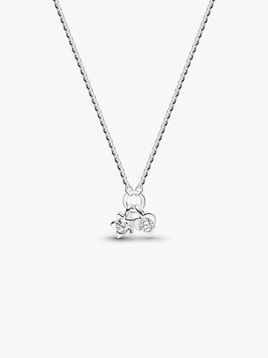 Talisman Sterling Silver Lab-Grown Diamond Heart & Star Dangle Pendant Necklace - Image 3