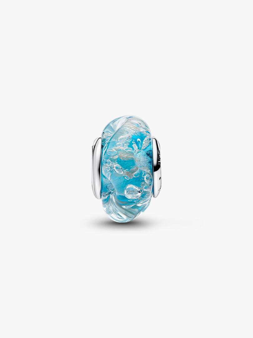 Turquoise Murano Glass & Glitter Charm - Image 3