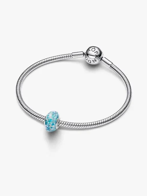 Turquoise Murano Glass & Glitter Charm - Image 2