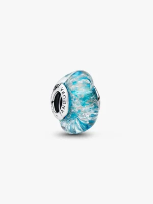 Turquoise Murano Glass & Glitter Charm
