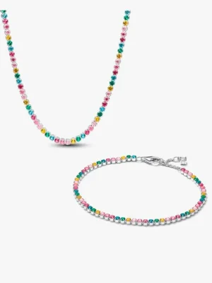 Rainbow Tennis Necklace & Bracelet Set