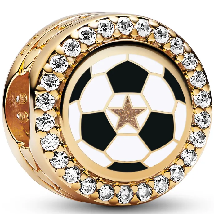 Football Charm Pair with Moment series bracelet - Image 2