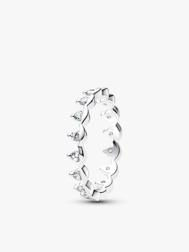 Two Tone Sparkling Regal Stacking Ring Duo - Image 5