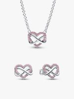 Pink Infinity Heart Jewelry Set