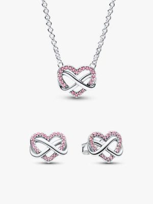 Pink Infinity Heart Jewelry Set