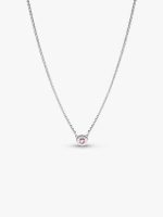 Era Bezel Sterling Silver Pink Lab-grown Diamond Pendant Necklace