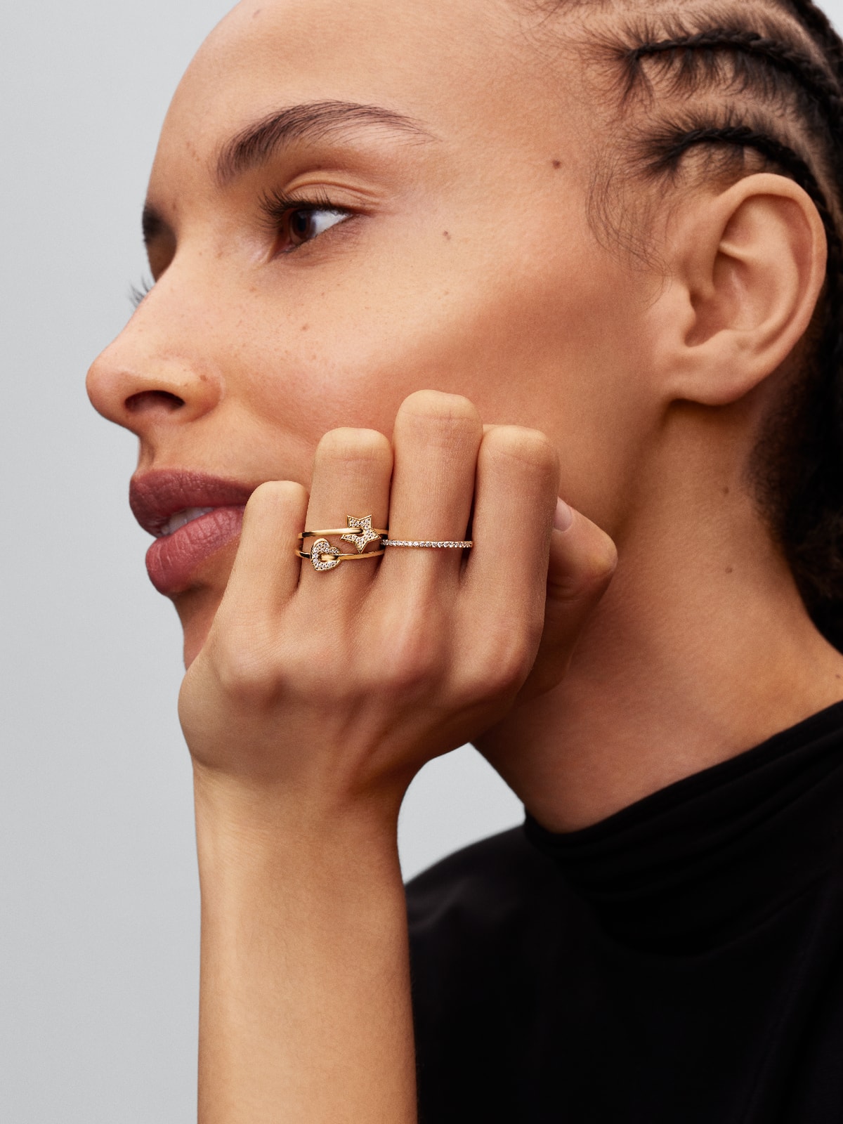 Talisman 14k Gold Lab-grown Diamond Pavé Star Ring - Image 4