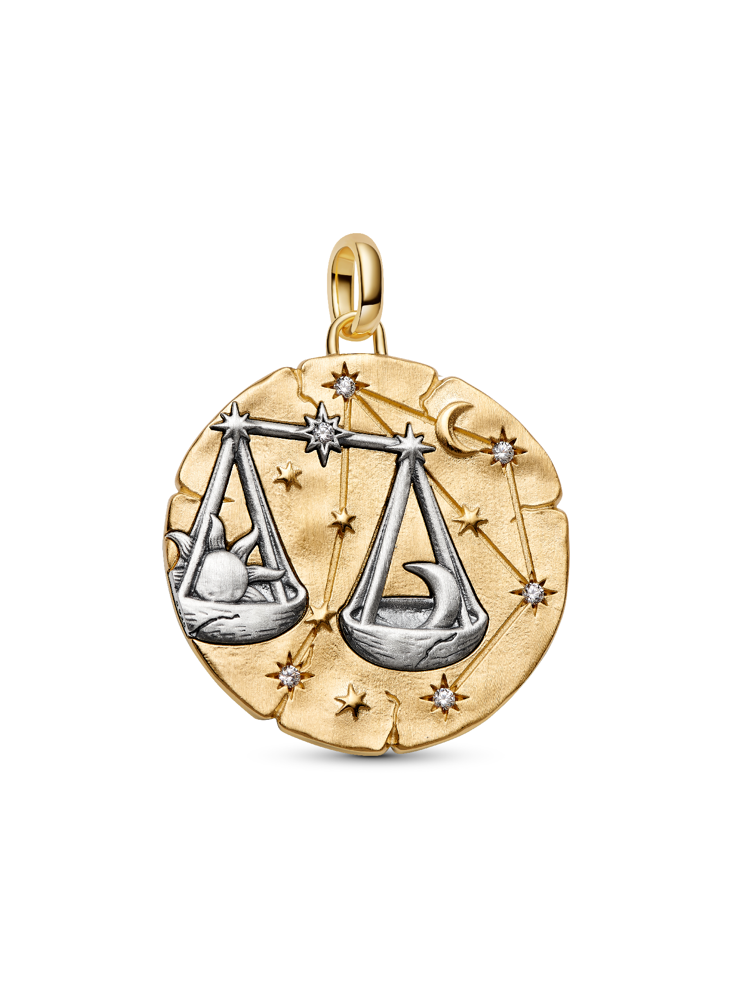Libra Zodiac Oversized Medallion Charm - Image 2