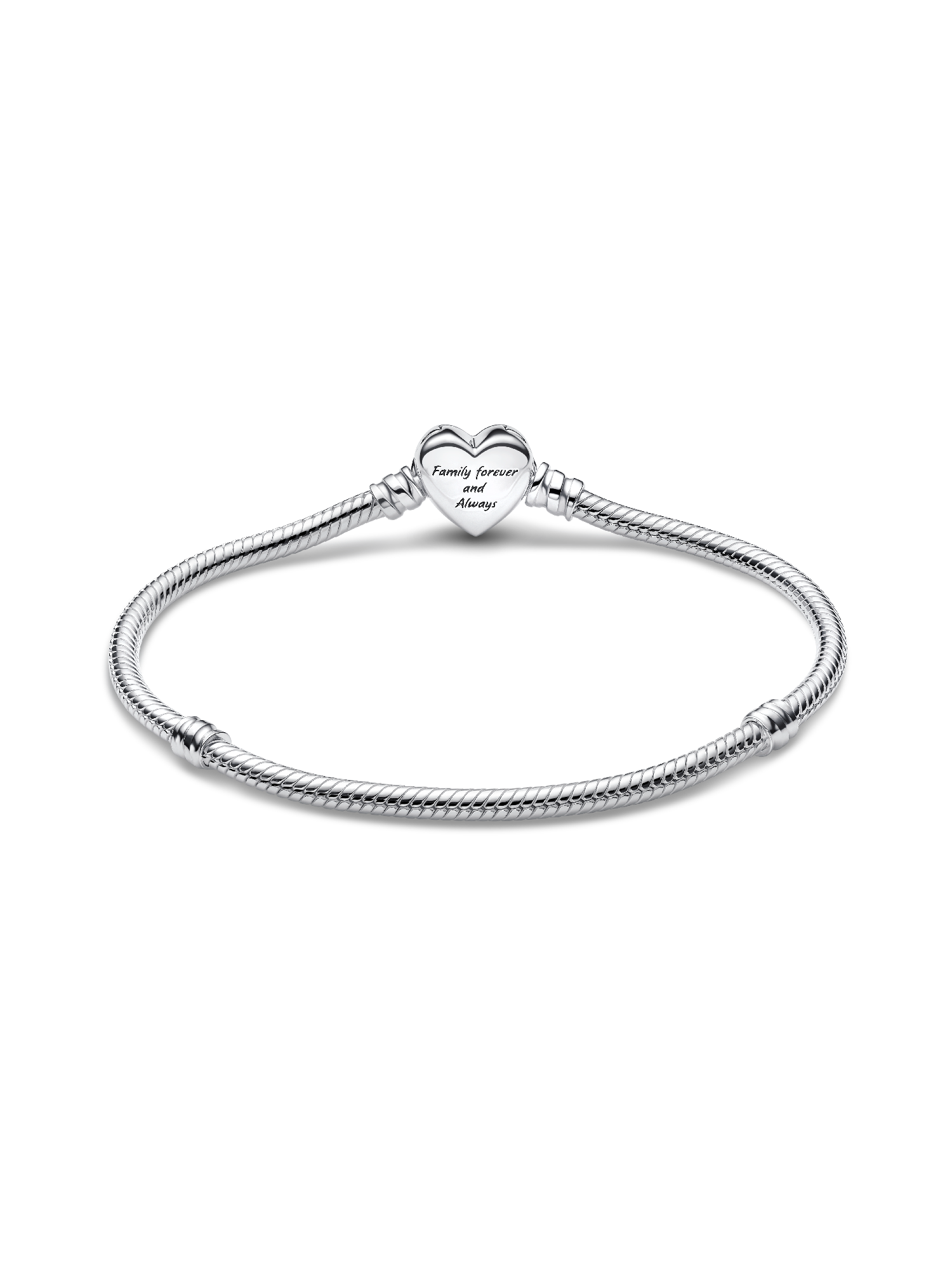 Sparkling Pink Infinity Heart Clasp Snake Chain Bracelet - Image 3