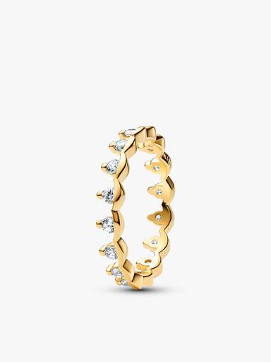 Two Tone Sparkling Regal Stacking Ring Duo - Image 6