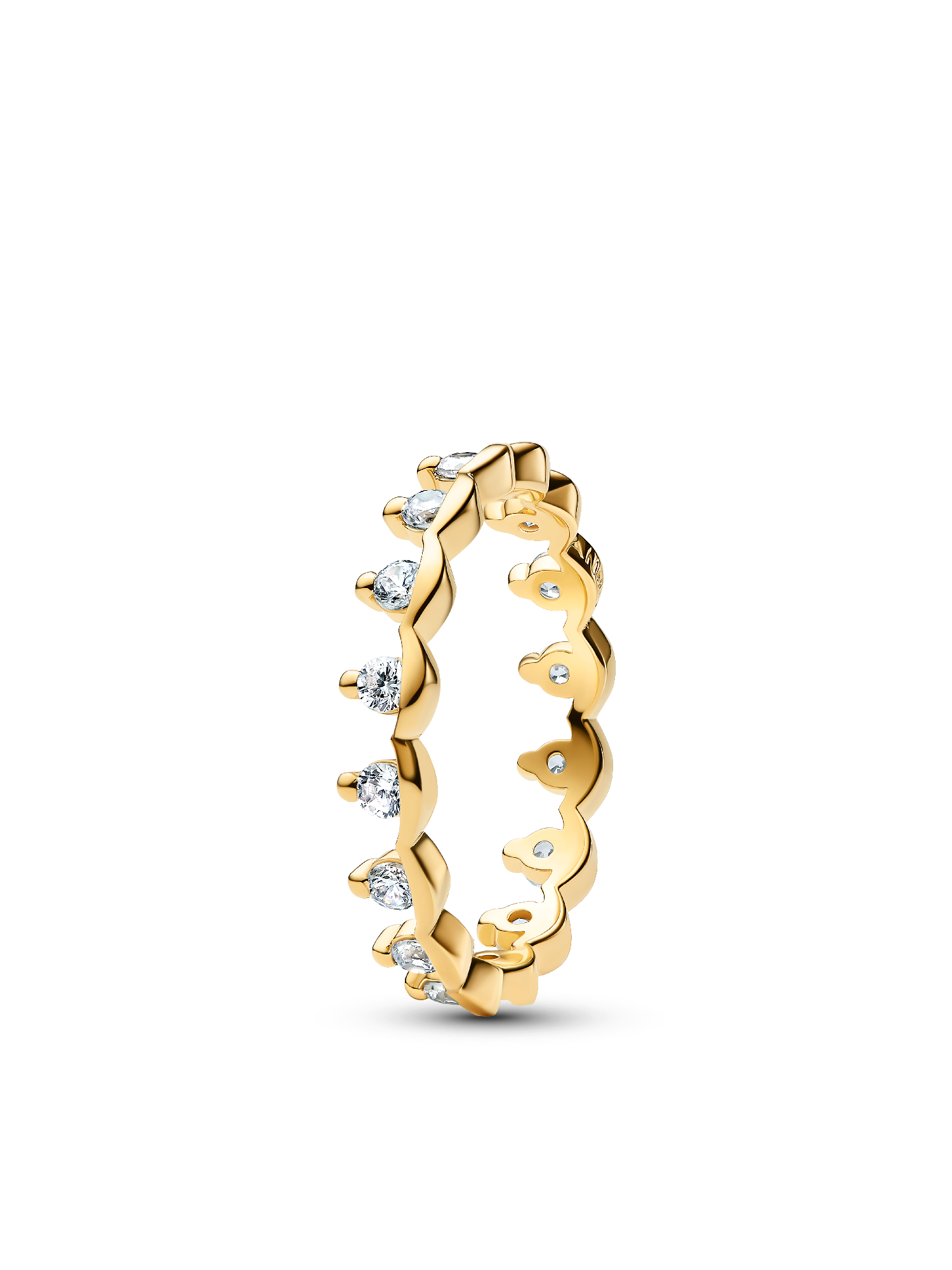 Two Tone Sparkling Regal Stacking Ring Duo - Image 4