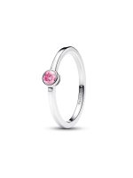 Era Bezel Sterling Silver Pink Lab-grown Diamond Ring