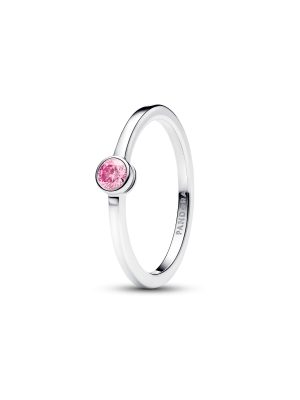 Era Bezel Sterling Silver Pink Lab-grown Diamond Ring