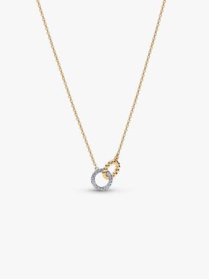 Beads & Pavé Interlocking Circles Necklace