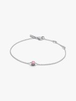 Era Bezel Sterling Silver Pink Lab-grown Diamond Chain Bracelet
