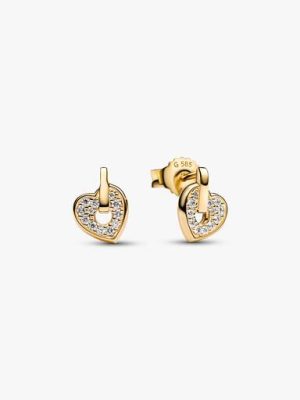 Talisman 14k Gold Lab-grown Diamond Pavé Heart Stud Earrings