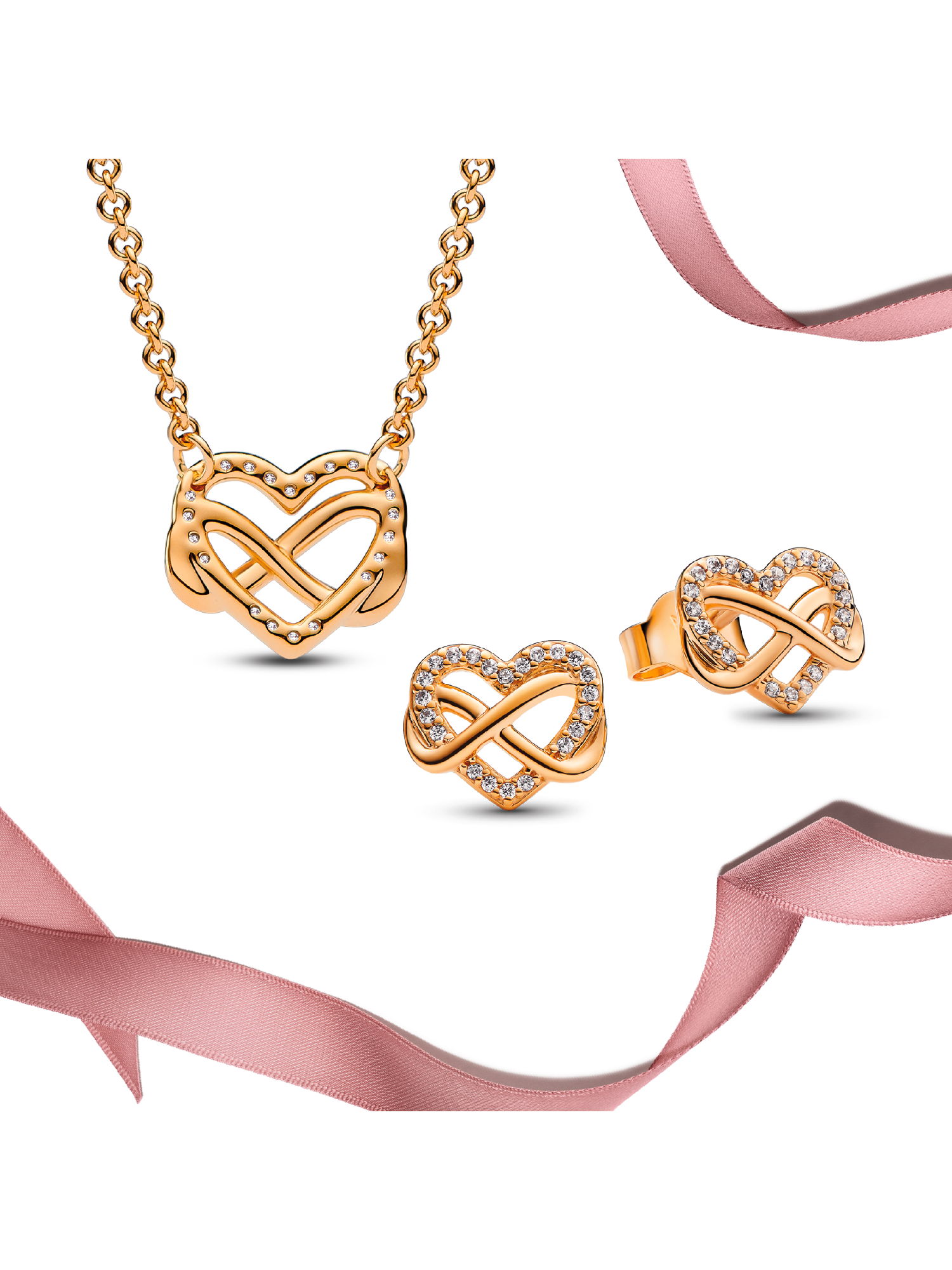 Golden Infinity Heart Jewelry Gift Set - Image 3