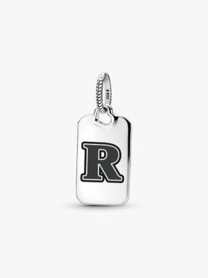 Letter R Rectangle Pendant